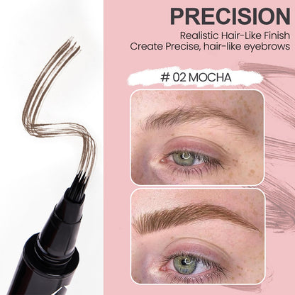 Mgviiiva Eyebrow Pen – 3D Hair-Like Strokes, Waterproof, 24H Hold (#02)