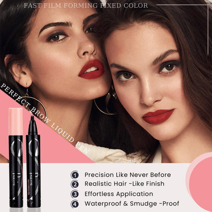 Mgviiiva Eyebrow Pen – 3D Hair-Like Strokes, Waterproof, 24H Hold (#02)