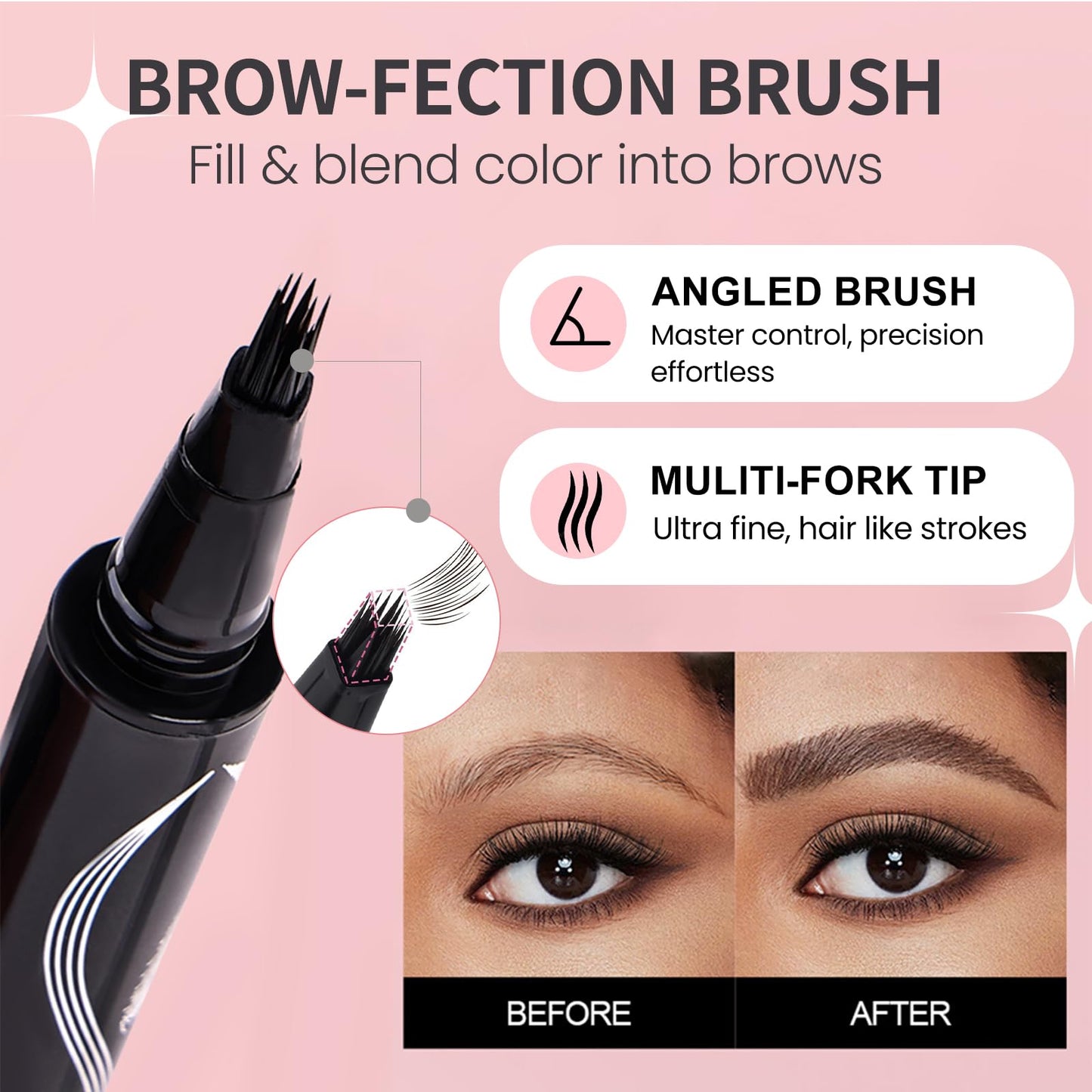 Mgviiiva Eyebrow Pen - 3D Hair-Like Strokes, Waterproof, 24H Hold, Angled Brush | Easy to Use #03