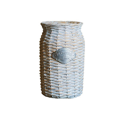 MI37 A Set Of Two Rattan Outdoor Plant Stands