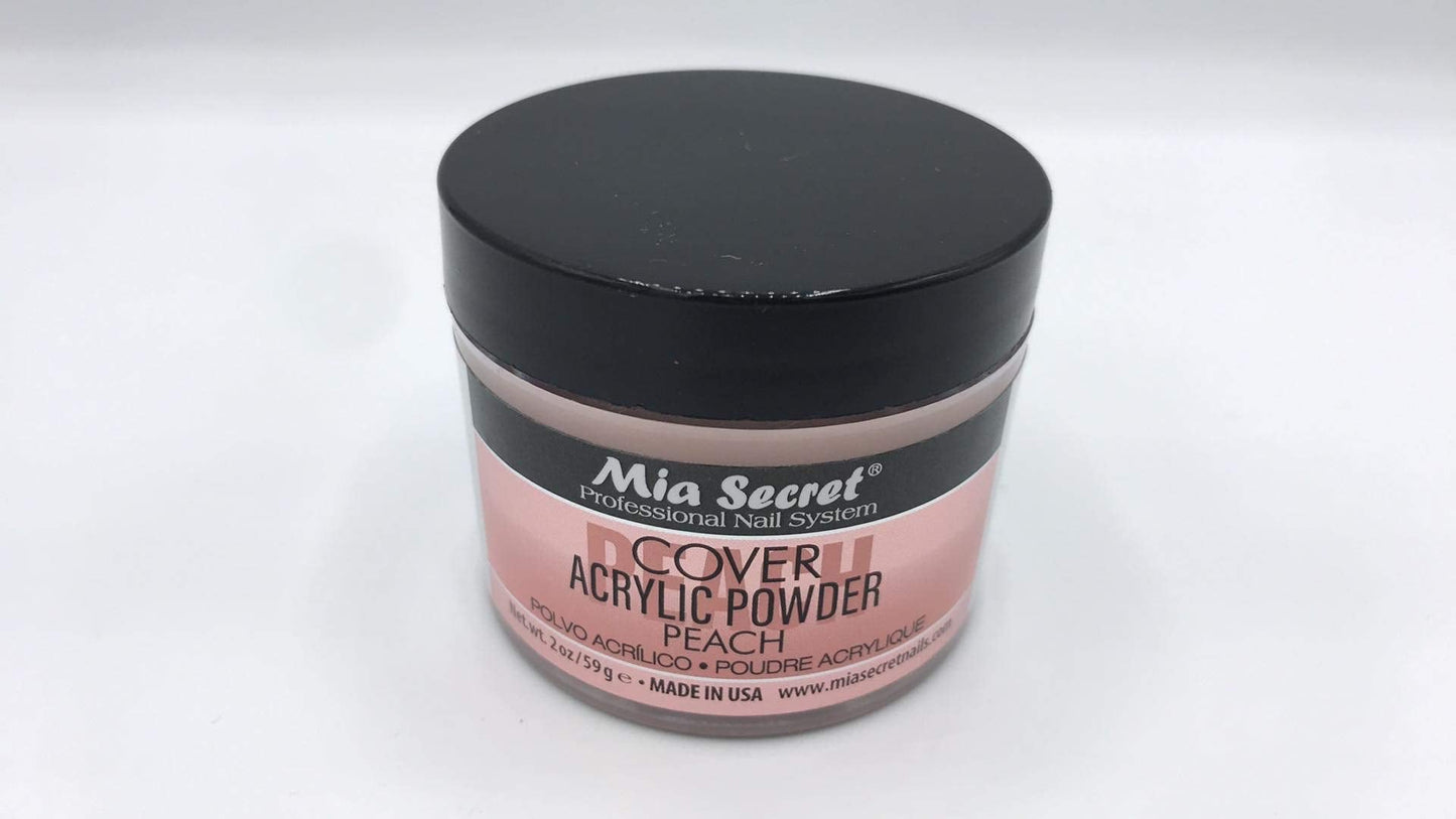 Mia Secret Cover Peach Acrylic Powder 2oz – Natural Coverage for Baby Boomer and Ombre Nails