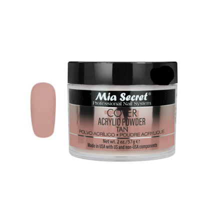 Mia Secret Cover Tan Acrylic Powder – Made in USA – 2 oz (Multiple Sizes Available)