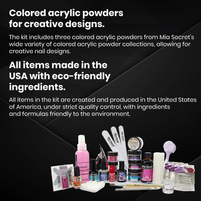 Mia Secret Professional Academic Nail Kit for Beginners – Acrylic, Formagel, Gelux & Dip Gel (Kit-A08)