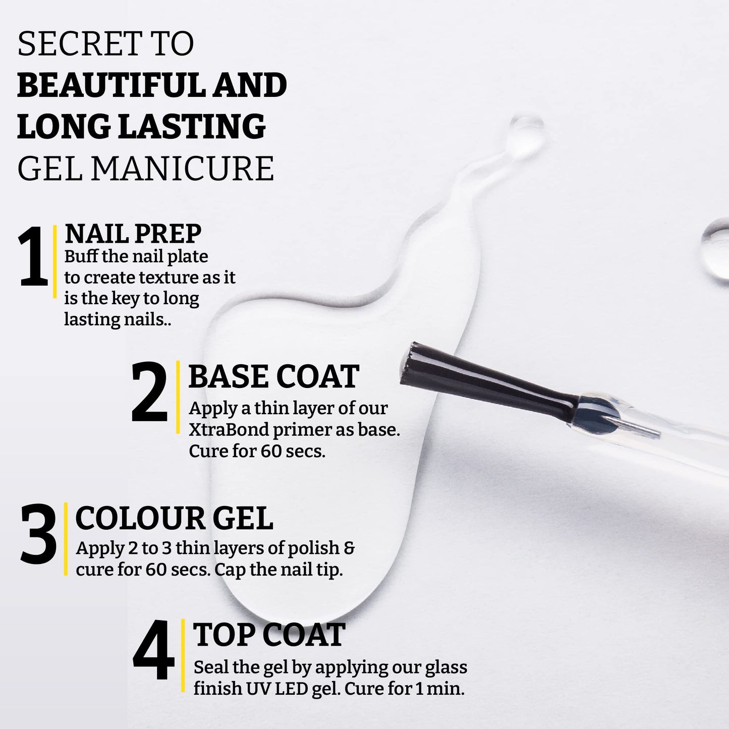 Mia Secret Glass Finish UV-LED Gel – Clear, 0.5 fl oz (15 mL)