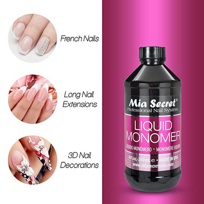 Mia Secret Liquid Monomer 4 Oz – Premium Acrylic Monomer for Salon Nails