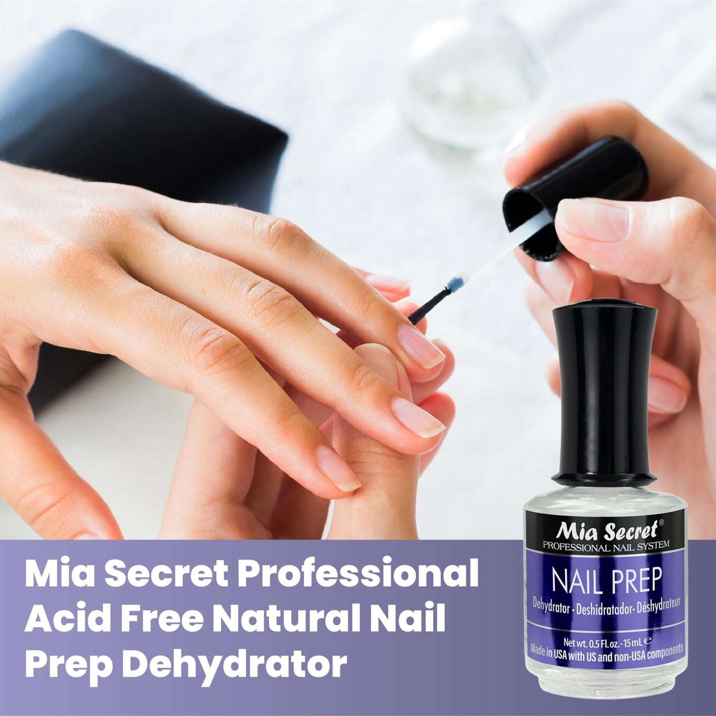 Mia Secret 15 ml Nail Dehydrator & XTRABOND Primer – Acid-Free Base Coat Kit