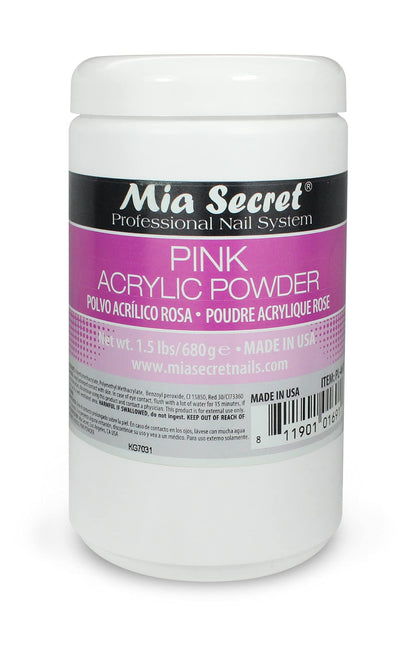 Mia Secret Pink Acrylic Powder 1.5 lbs – Self-Leveling, Long-Lasting, Made in USA
