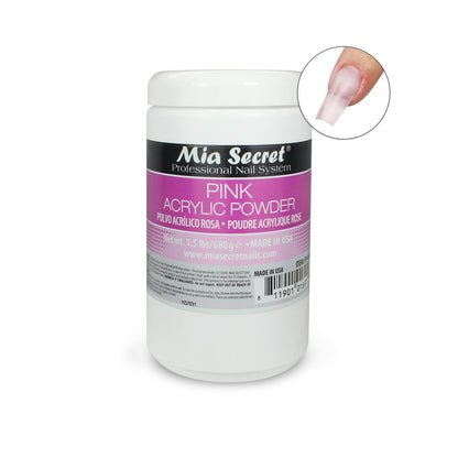 Mia Secret Pink Acrylic Powder 1.5 lbs – Self-Leveling, Long-Lasting, Made in USA