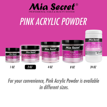 Mia Secret Pink Acrylic Powder 2 OZ – Professional Nail System | Self-Leveling, Non-Yellowing
