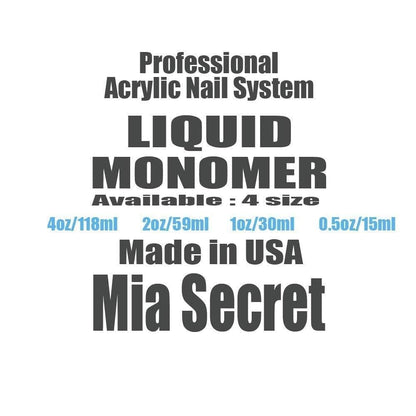 MIA SECRET 4oz Liquid Monomer + 4oz Clear Acrylic Powder Nail Art System | Premium USA-Made Kit