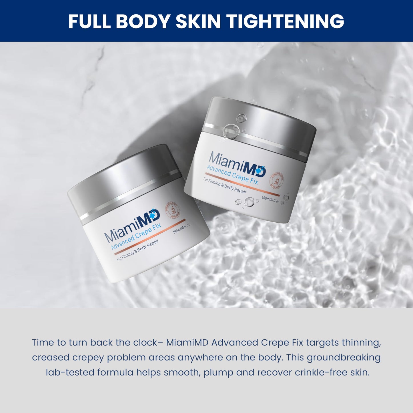 MiamiMD Advanced Crepe Fix 180ml – Anti-Aging Skin Firming Cream for All Skin Types | 6-Pack