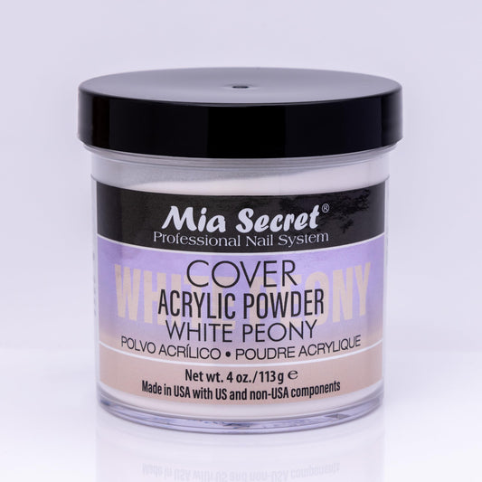 Mia Secret Cover White Peony Acrylic Powder – 4 oz | Self-Leveling, High-Adhesion for Nail Extensions