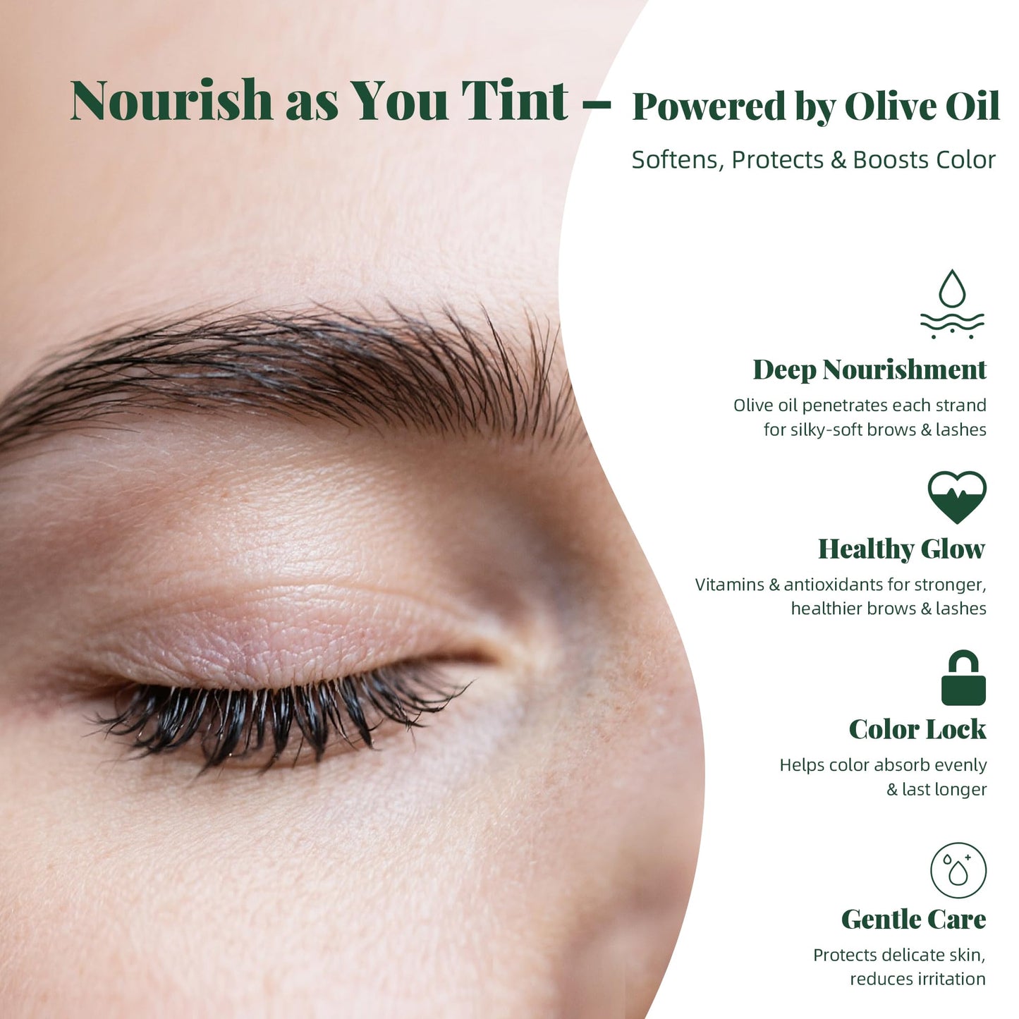 MIBYLEN Lash & Brow Color Kit with Olive Oil – Safe DIY Salon-Quality Black