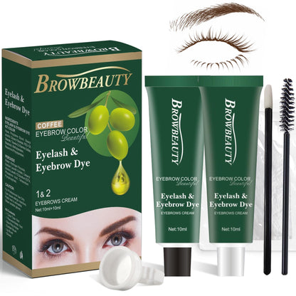 MIBYLEN Lash & Brow Color Kit with Olive Oil (Coffee) – Safe, Long-Lasting DIY Salon Results