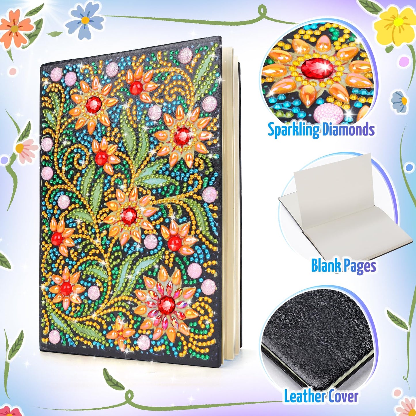 Micaracy Diamond Art Craft Kits for Girls 5-12 | Gift Box Diary Notebook Set