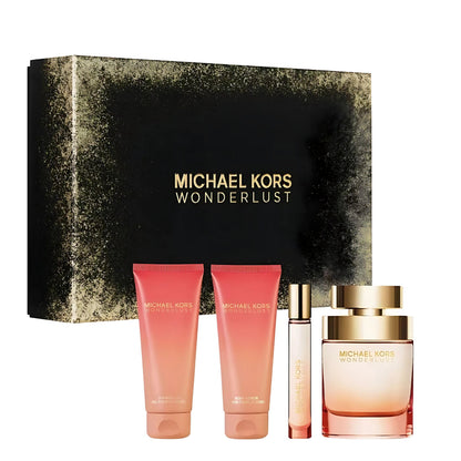 Michael Kors Wonderlust 4-Piece Gift Set for Women – 3.4 oz EDP, Body Lotion, Shower Gel, Mini EDP