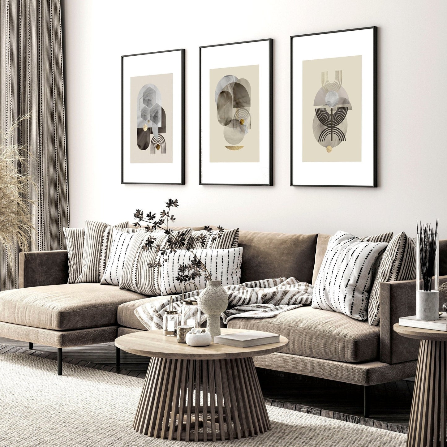 Pictures for Living Room – Neutral Set of 3 Wall Art