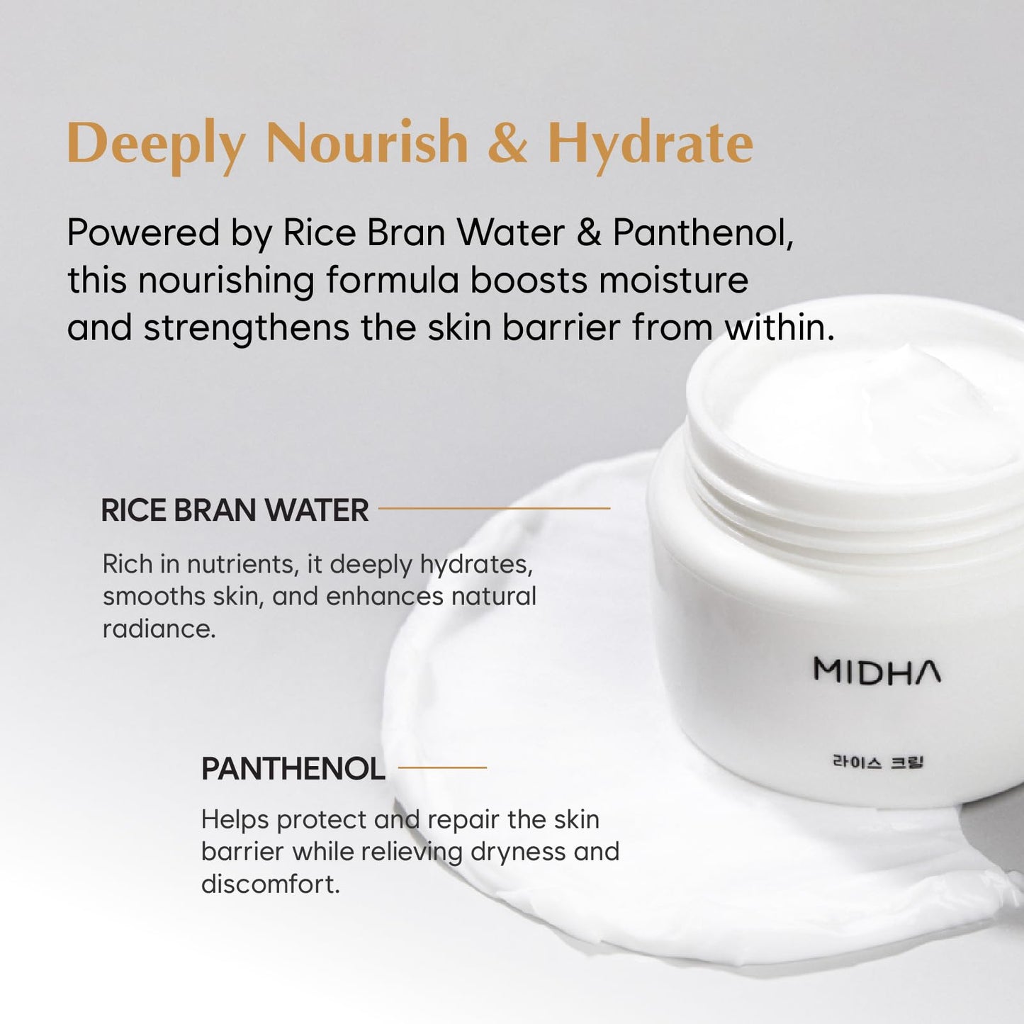 MIDHA Rice Cream 50ml – Deep Hydration, Glow-Enhancing & Barrier Support