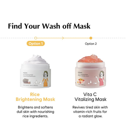 MIDHA Rice Mask – Hydrating, Smoothing Wash-off Facial Mask with 64% Rice Bran Water