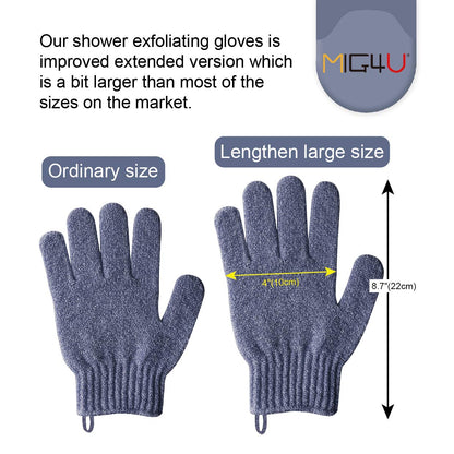 MIG4U Shower Exfoliating Scrub Gloves – 5 Color Pack for Deep Cleansing & Skin Refresh