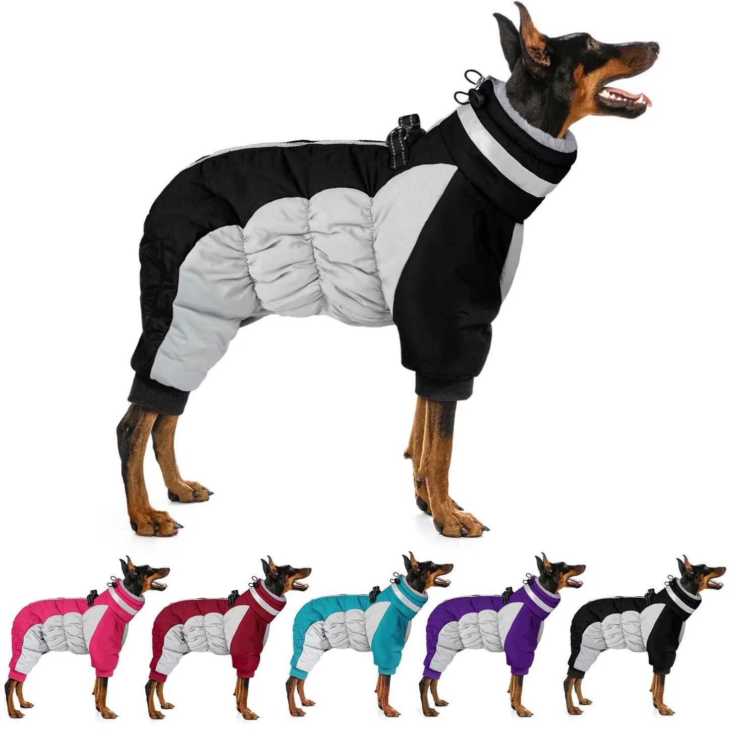MIGOHI Full Body Dog Coat – Warm Reflective Harness Winter Jacket (2XL)