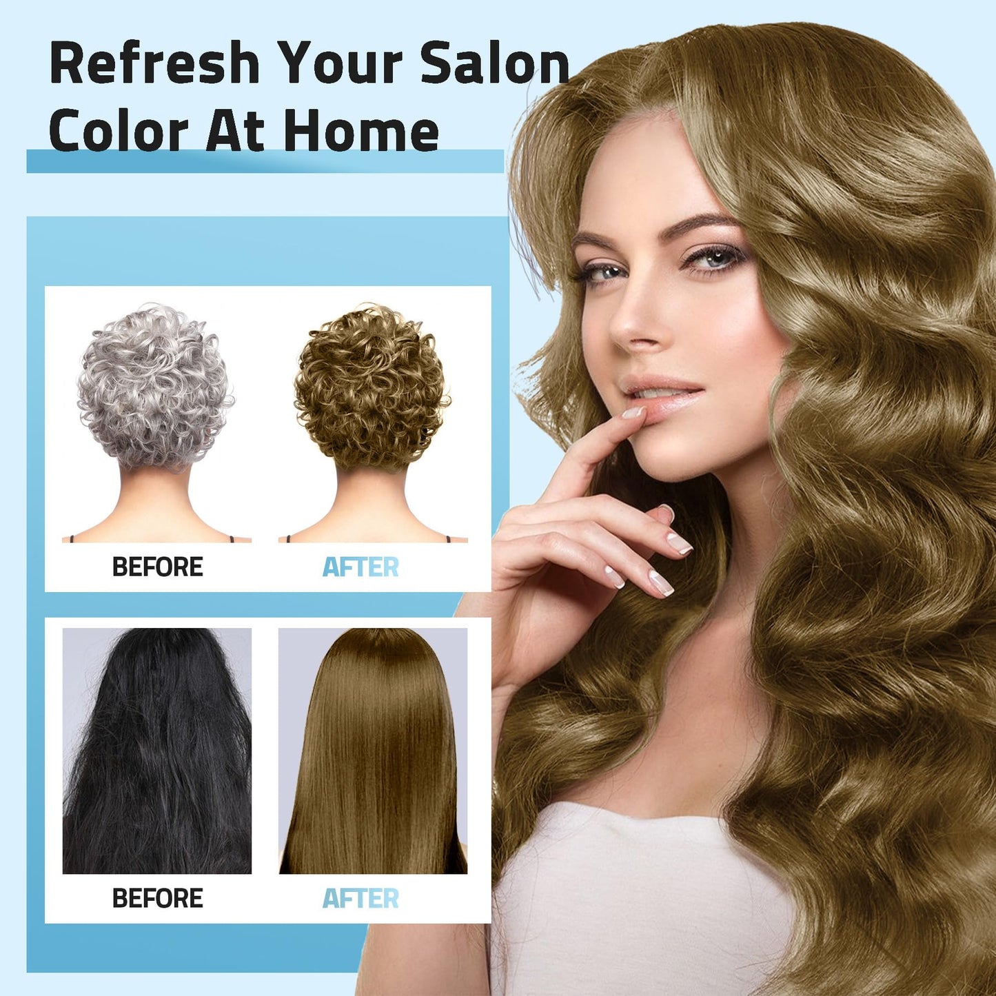 Mihkiom Hair Dye Shampoo 3 in 1 – Chestnut Brown Refresh in 20 Minutes | Natural Plant Formula