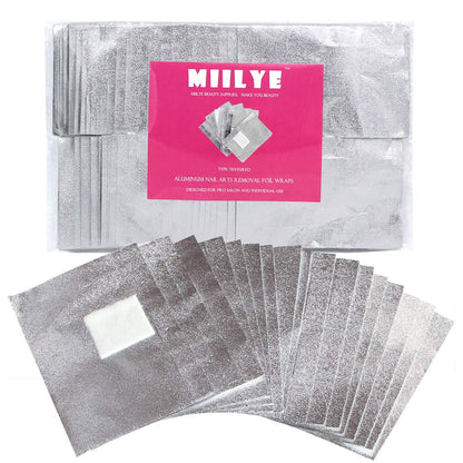 MIILYE Nail Polish Remover Foil Wraps with Pre-attached Lint-Free Pad (300 Wraps)