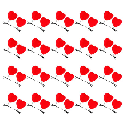 Mikinona 40Pcs Valentine Red Heart Hair Clips – Heart Barrettes for Girls & Women