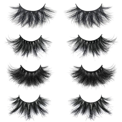 Mikiwi 20-Pack 25mm Real Mink False Eyelashes – Handmade 3D Full-Strip, Cruelty-Free, Dramatic Black Lashes, 20 Pairs