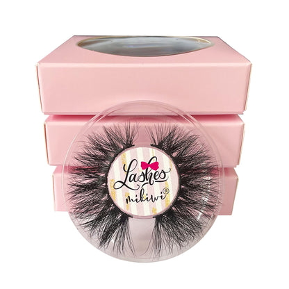 Mikiwi D327-3 Mink Lashes – 3 Pairs, 22mm 3D Fluffy Full-Strip, Cruelty-Free Handmade Lashes