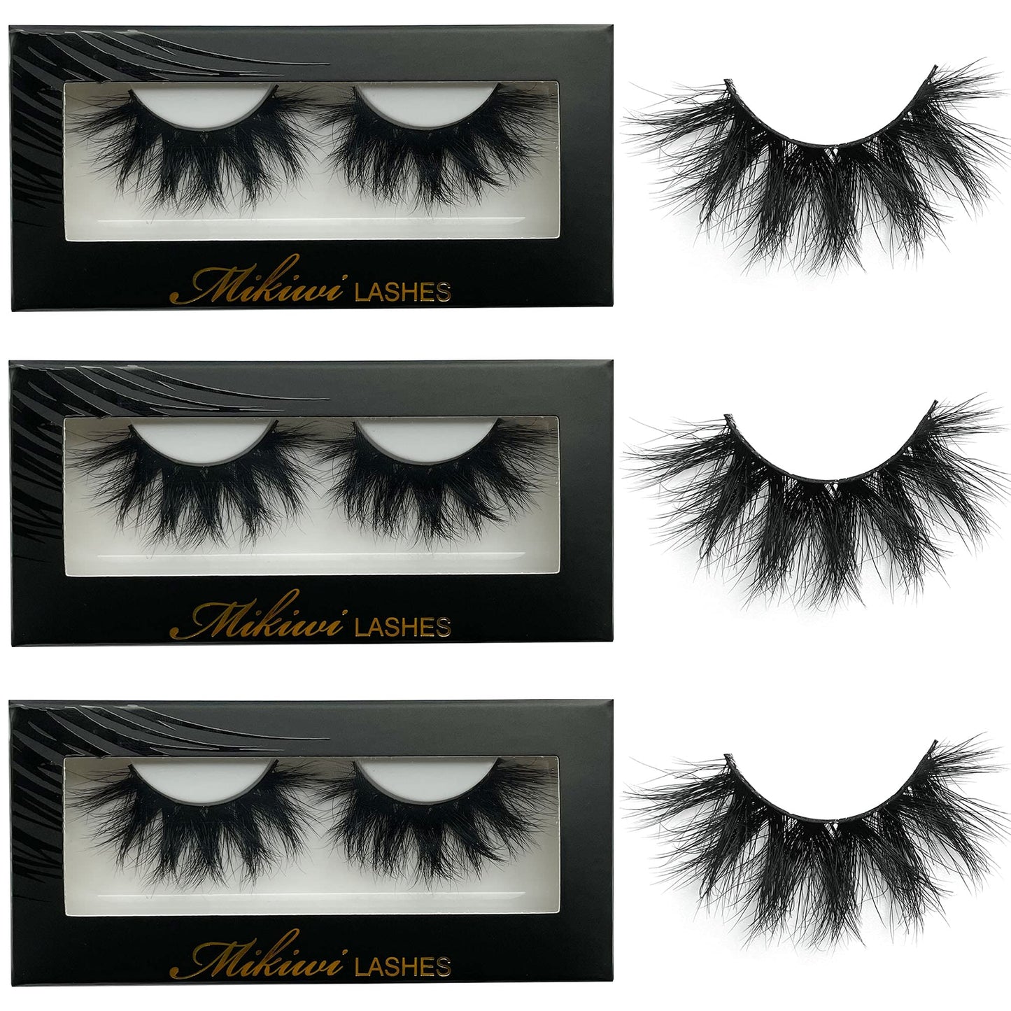 Mikiwi Mink Lashes 5D – Ultra-Soft, 20-22mm Dramatic Full Strips