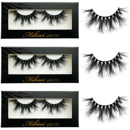 Mikiwi 5D Mink Lashes – Full-Strip, 20-22mm, Super Fluffy Dramatic Lashes, Handmade & Cruelty-Free