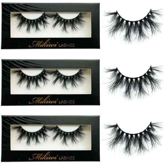 Mikiwi 5D Mink Lashes – Full-Strip, 20-22mm, Super Fluffy Dramatic Lashes, Handmade & Cruelty-Free