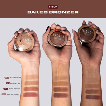 Milani Baked Bronzer | 12-Hour Sun-Kissed Glow, Talc-Free & Vegan