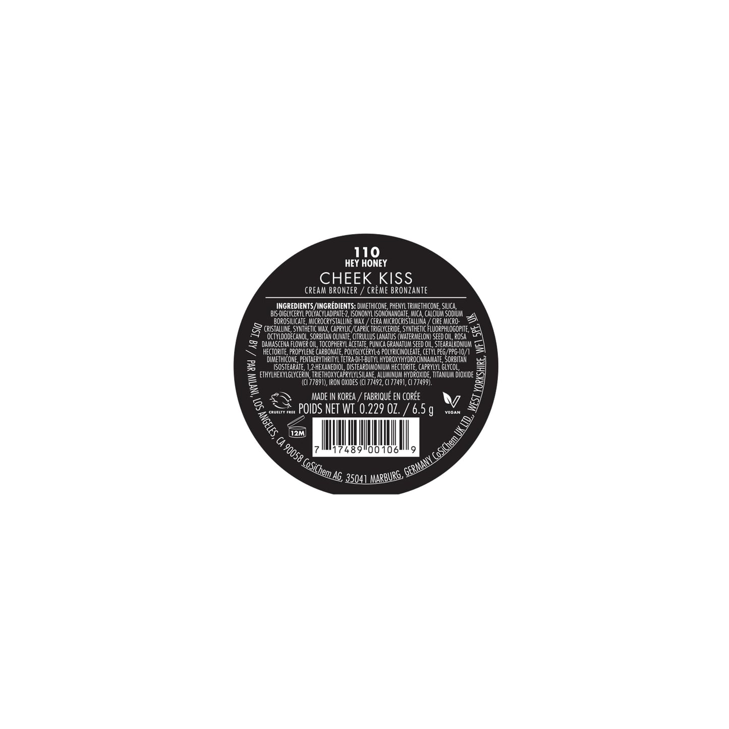 Milani Cheek Kiss Cream Bronzer-110 Hey Honey | Buildable Cream Bronzer