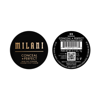Milani Conceal + Perfect Blur Out Powder Banana – Talc-Free Pore-Blur Setting Powder