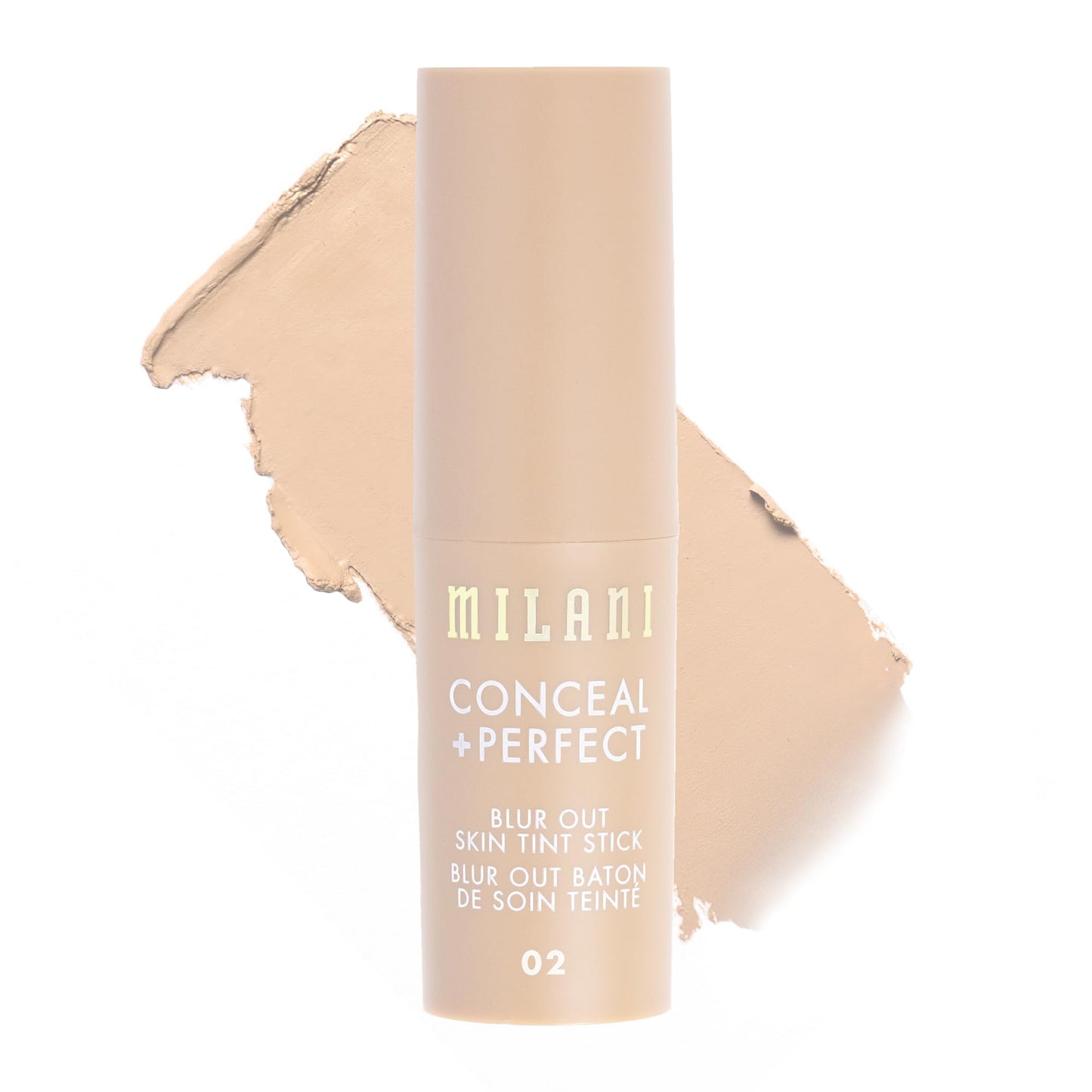 Milani Conceal + Perfect Blur Out Skin Tint Stick 02 – Buildable Tinted Moisturizer with Soft-M Matte Finish