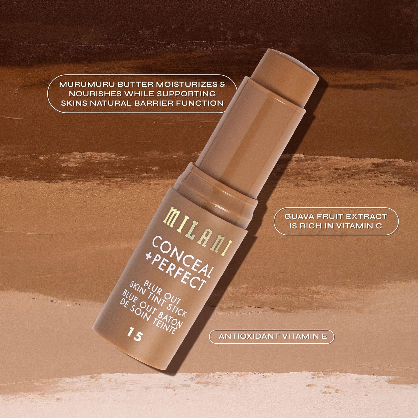 Milani Conceal + Perfect Blur Out Skin Tint Stick Shade 05 – Buildable, Soft-Matte, Second-Skin Finish