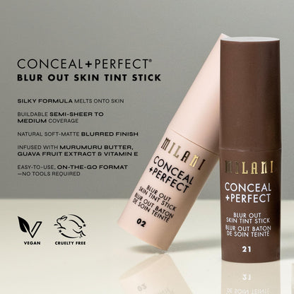 Milani Conceal + Perfect Blur Out Skin Tint Stick Shade 05 – Buildable, Soft-Matte, Second-Skin Finish