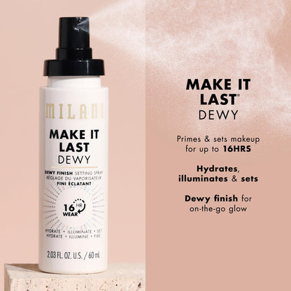 Milani Make It Dewy Setting Spray + Primer (2 Pack) – Hydrate, Glow & Set