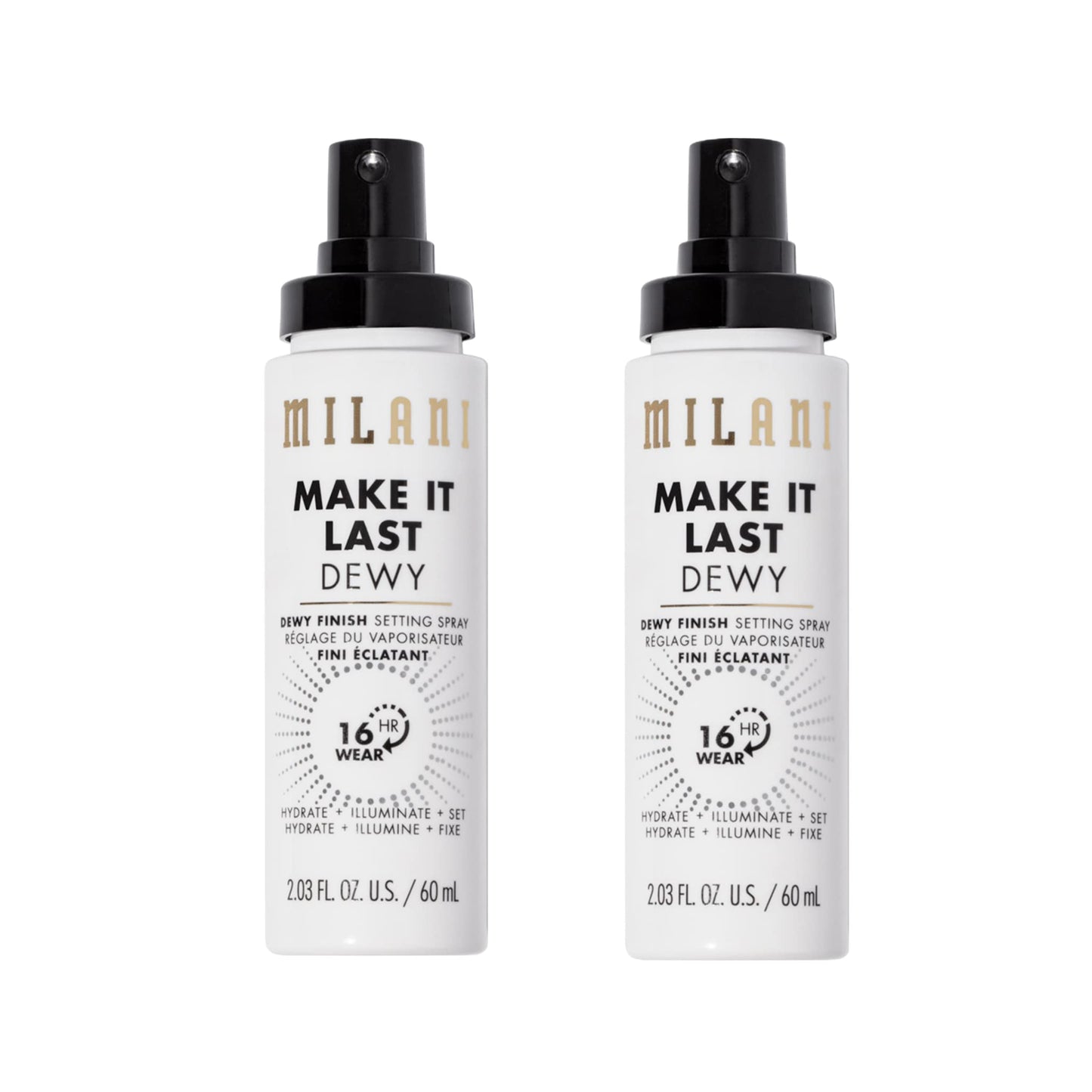 Milani Make It Dewy Setting Spray + Primer (2 Pack) – Hydrate, Glow & Set