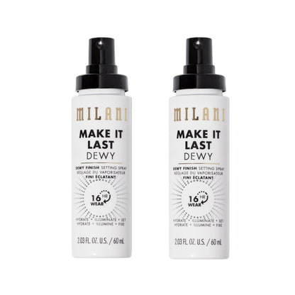 Milani Make It Dewy Setting Spray + Primer (2 Pack) – Hydrate, Glow & Set