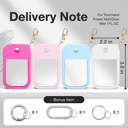 MILASONUS 4-Piece Soft Silicone Case for Touchland Power Mist (30 mL) – Protective & Stylish