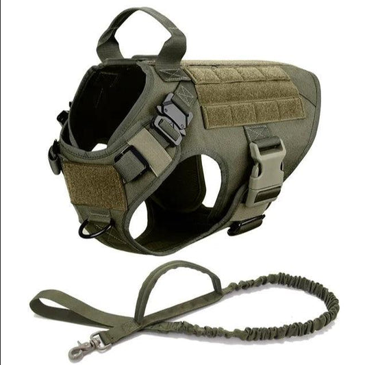 Military Grade Tactical Dog Harness Set