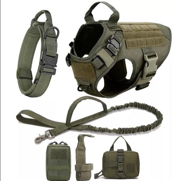 Military Grade Tactical Dog Harness Set