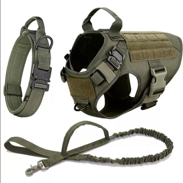 Military Grade Tactical Dog Harness Set