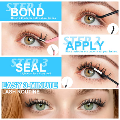 MilyBest Lash Clusters Kit – Wispy DIY Lash Extensions, 180pcs CC Curl, 10-16mm