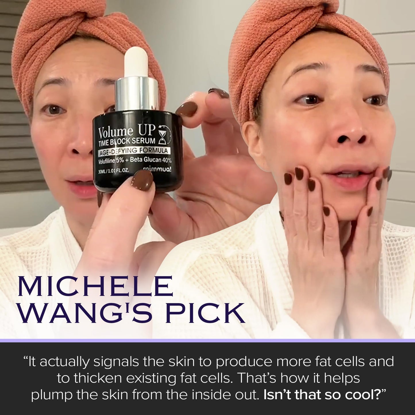 mimmua! Volume Up Time Block Serum — 5% Volufiline + 40% Beta Glucan | Plumps Wrinkles