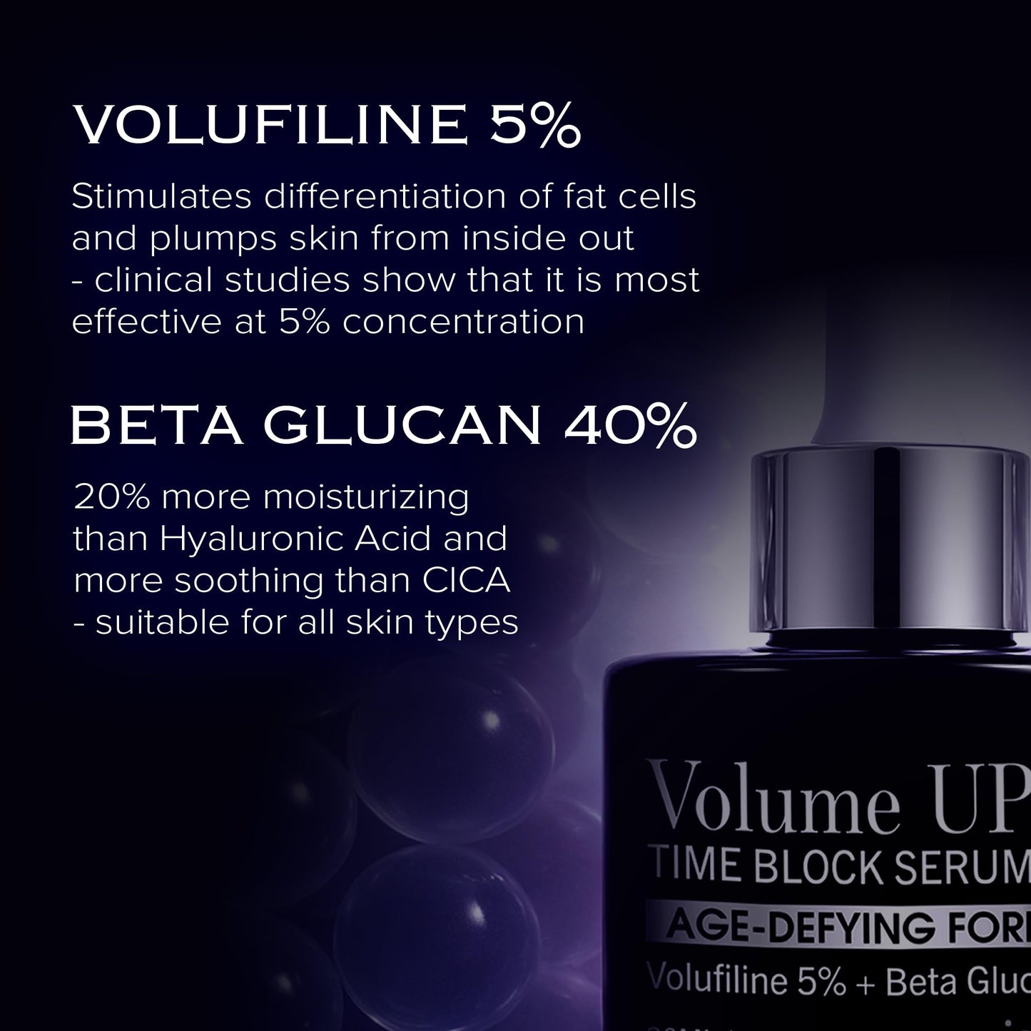 mimmua! Volume Up Time Block Serum — 5% Volufiline + 40% Beta Glucan | Plumps Wrinkles