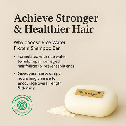 mimosu Fermented Rice Water Shampoo Bar – 2-Pack | pH Balanced, Unscented